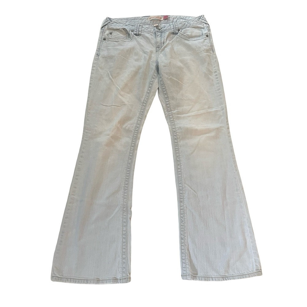 Y2K Aeropostale Size 9/10 Reg Hailey Skinny Flare Light Wash‎ Low Rise Jeans